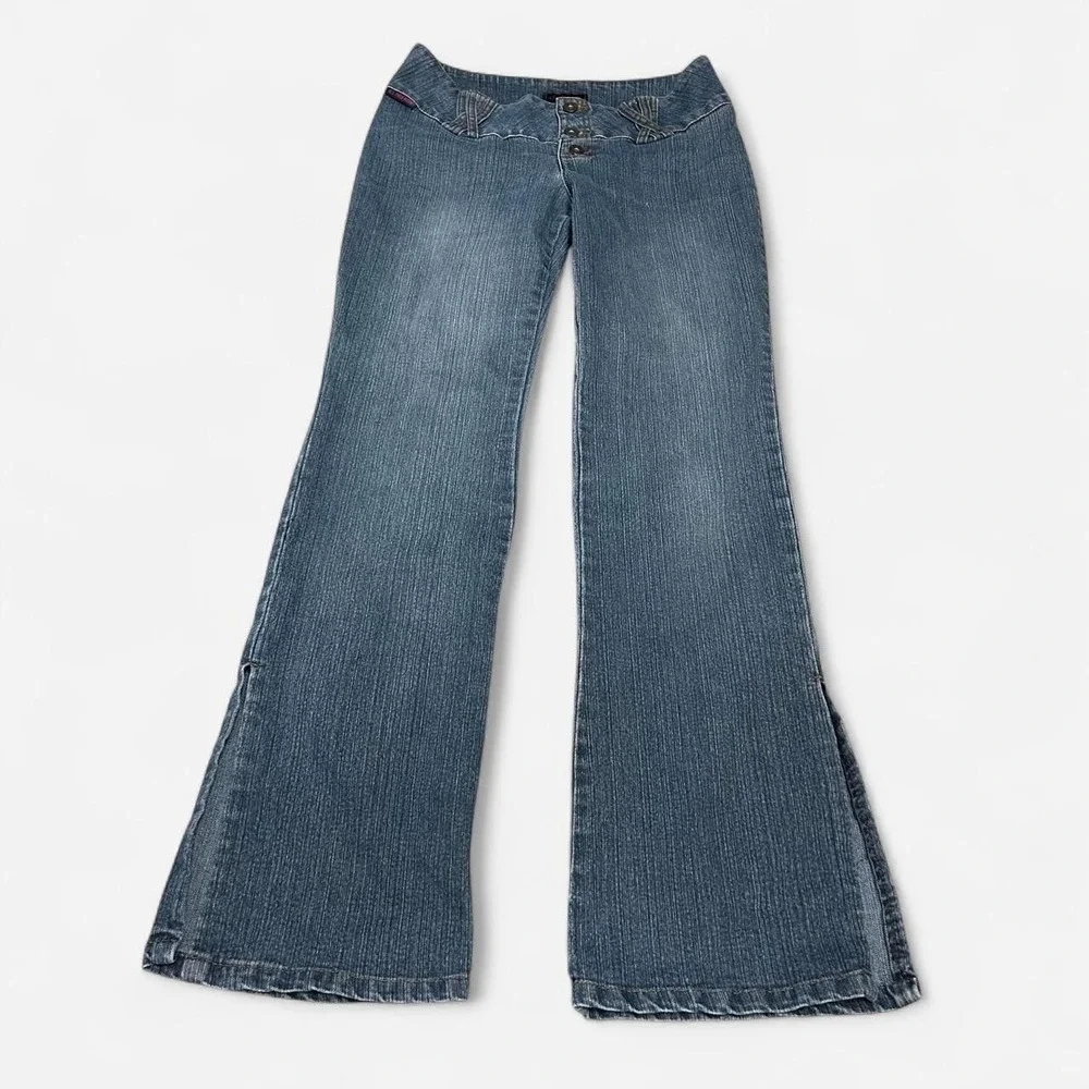 Y2K Polo Assn Mid Rise Flare Jeans Split Hem Womens 9/10